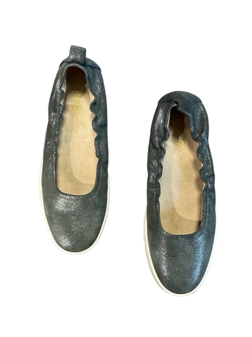 Vionic Uptown Ballet‎ Flats Gray Sparkle Size 8 Arch Support Comfort Travel